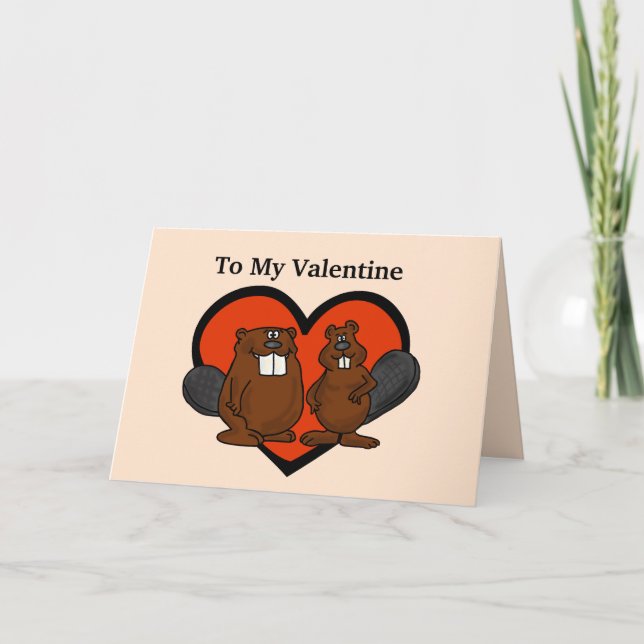 Beaver  Love Valentine's Day Card (Front)