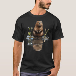 Beaver Lover Animal Art Illustration Graphic Beave T-Shirt