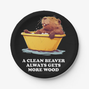 Beaver Lover Bath Paper Plate