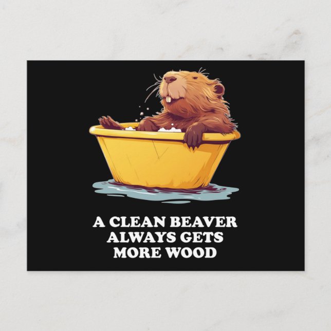 Beaver Lover Bath Postcard (Front)