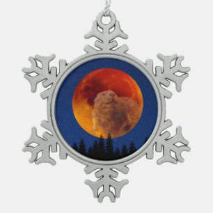 Beaver Moon in November Snowflake Pewter Christmas Ornament