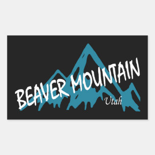 Beaver Mountain Resort Mountains Rectangular Sticker