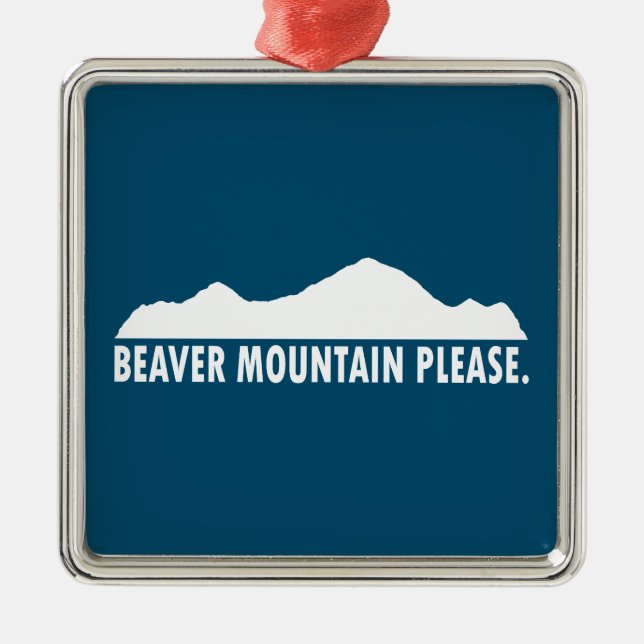 Beaver Mountain Resort Please Metal Tree Decoration (Front)