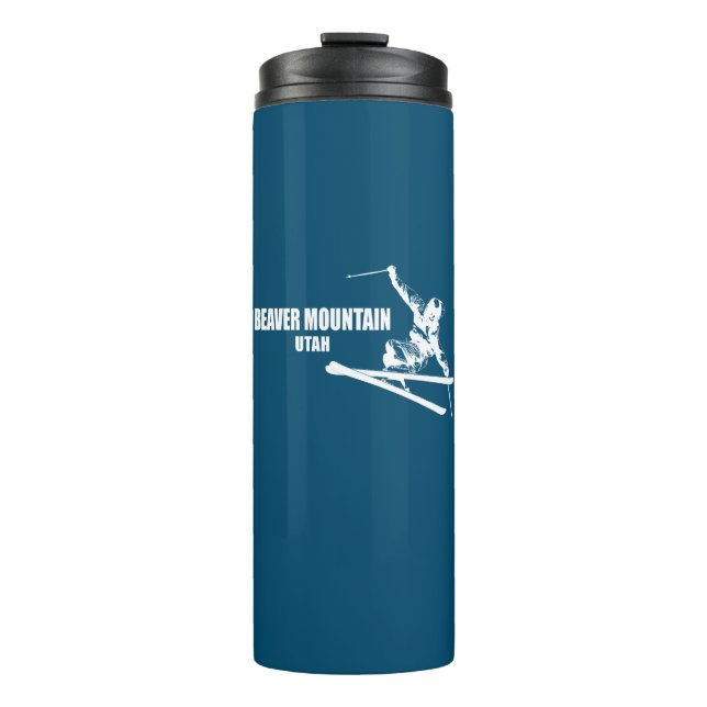 Beaver Mountain Resort Utah Skier Thermal Tumbler (Front)