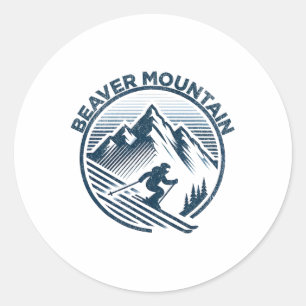 Beaver Mountain Utah Ski Resort Colorado Skiing Classic Round Sticker