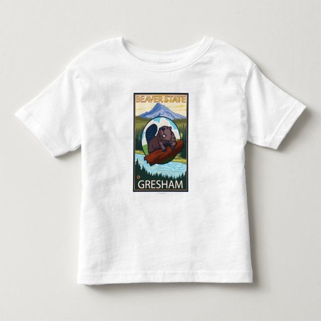 Beaver & Mt. Hood - Gresham, Oregon Toddler T-Shirt (Front)