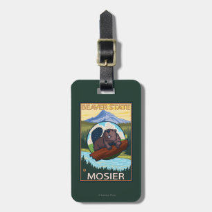 Beaver & Mt. Hood - Mosier, Oregon Luggage Tag