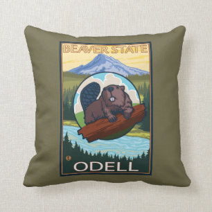 Beaver & Mt. Hood - Odell, Oregon Cushion
