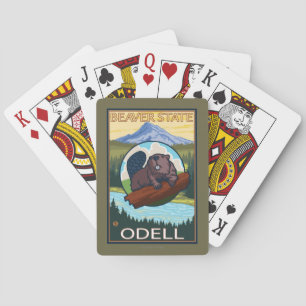 Beaver & Mt. Hood - Odell, Oregon Playing Cards