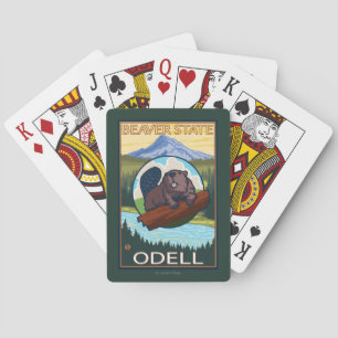 Beaver & Mt. Hood - Odell, Oregon Playing Cards