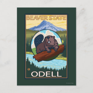 Beaver & Mt. Hood - Odell, Oregon Postcard