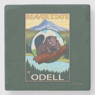 Beaver & Mt. Hood - Odell, Oregon Stone Coaster
