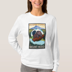 Beaver & Mt. Hood, OregonVintage Travel Poster T-Shirt