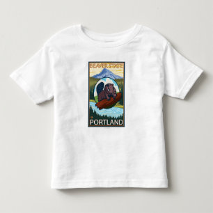 Beaver & Mt. Hood - Portland, Oregon Toddler T-Shirt