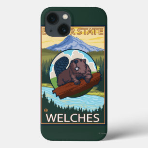 Beaver & Mt. Hood - Welches, Oregon iPhone 13 Case