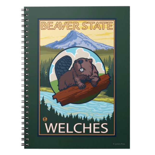Beaver & Mt. Hood - Welches, Oregon Notebook (Front)