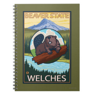 Beaver & Mt. Hood - Welches, Oregon Notebook