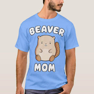 Beaver Mum Cute Kawaii Drawing T-Shirt