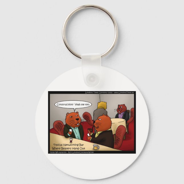 Beaver Networking Funny Gifts Tees & Cards Key Ring (Front)