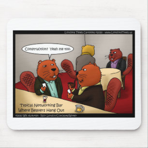 Beaver Networking Funny Gifts Tees & Cards Mouse Mat