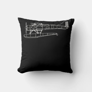 Beaver On Floats Sea Plane Pilot  Front & Back Cushion