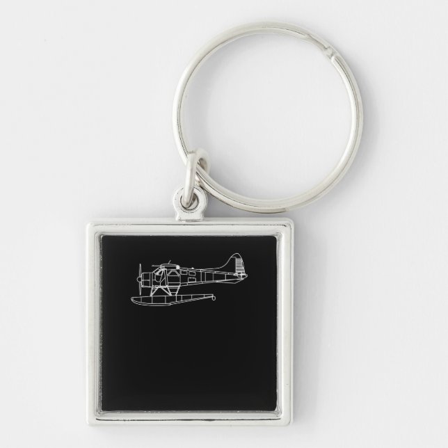 Beaver On Floats Sea Plane Piot Funny Gift Key Ring (Front)