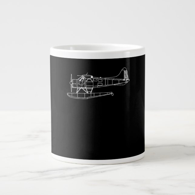 Beaver On Floats Sea Plane Piot Funny Gift Large Coffee Mug (Front)