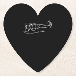 Beaver On Floats Sea Plane Piot Funny Gift Paper Coaster