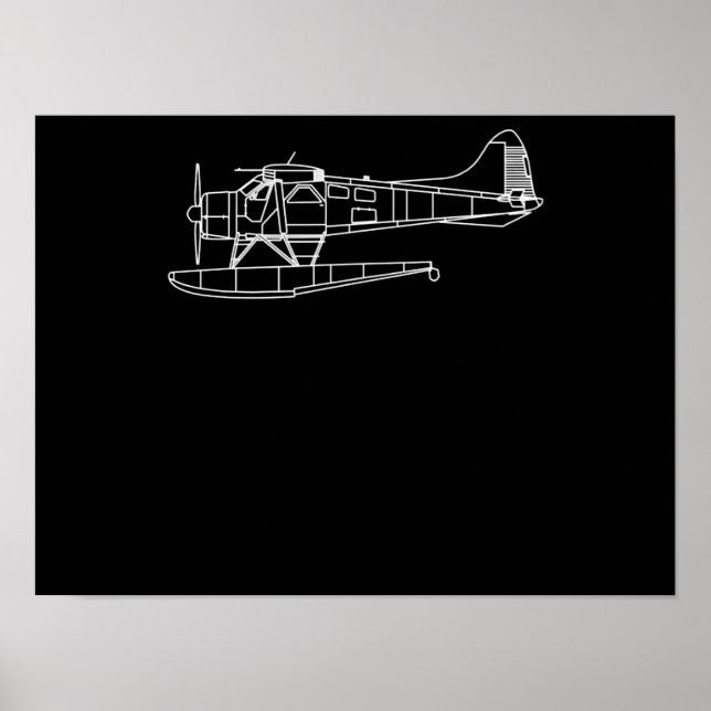 Beaver On Floats Sea Plane Piot Funny Gift Poster (Front)