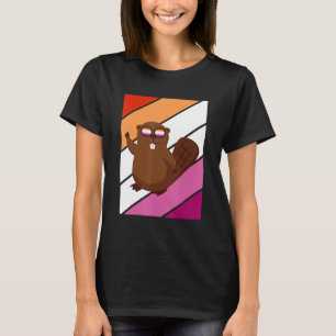 Beaver Pride Lesbian Flag LGBTQ Proud Ally Pride S T-Shirt