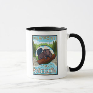 Beaver & River - Newport, Oregon Mug