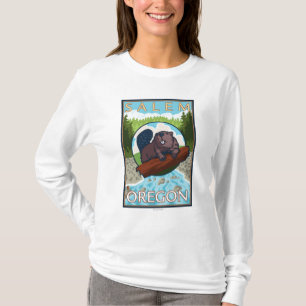 Beaver & River - Salem, Oregon T-Shirt