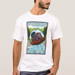 Beaver & RiverCoastVintage Travel Poster T-Shirt