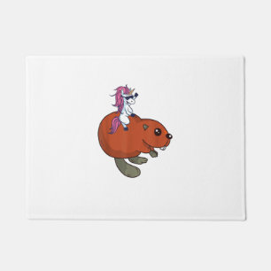 Beaver Shirt Funny Unicorn Beaver Lover Gift T-Shi Doormat