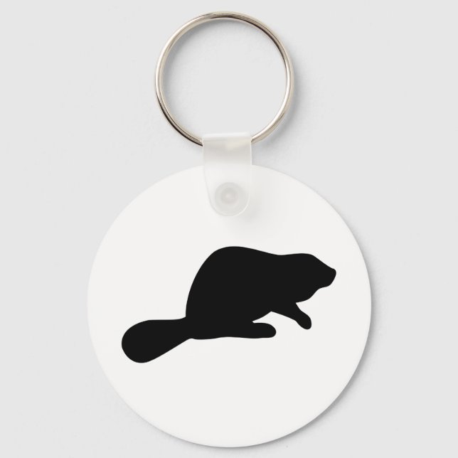 Beaver Silhouette Key Ring (Front)