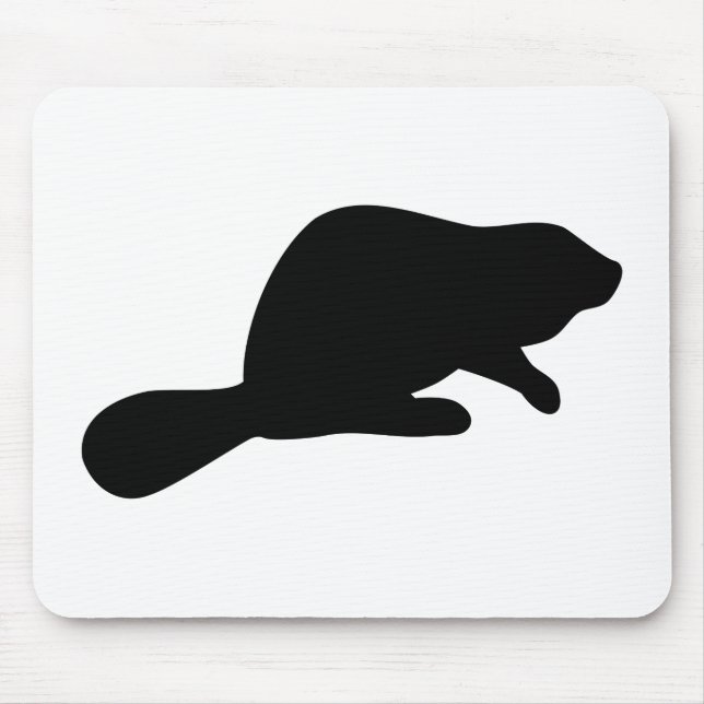 Beaver Silhouette Mouse Mat (Front)