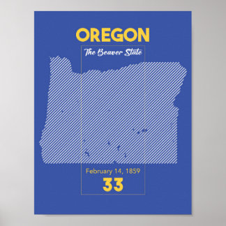 Beaver State, Oregon State Art  Poster