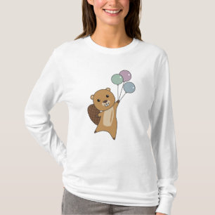 Beaver Sumsi Balloons Funny Animals For Children T-Shirt