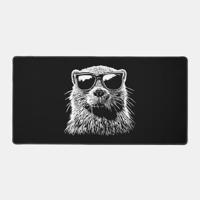 Beaver Sunglasses Desk Mat (Front)