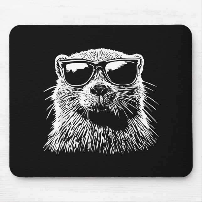 Beaver Sunglasses Mouse Mat (Front)