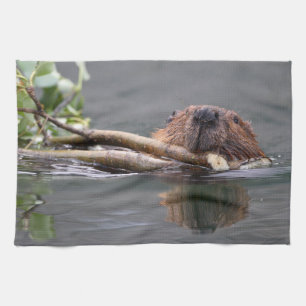 beaver tea towel