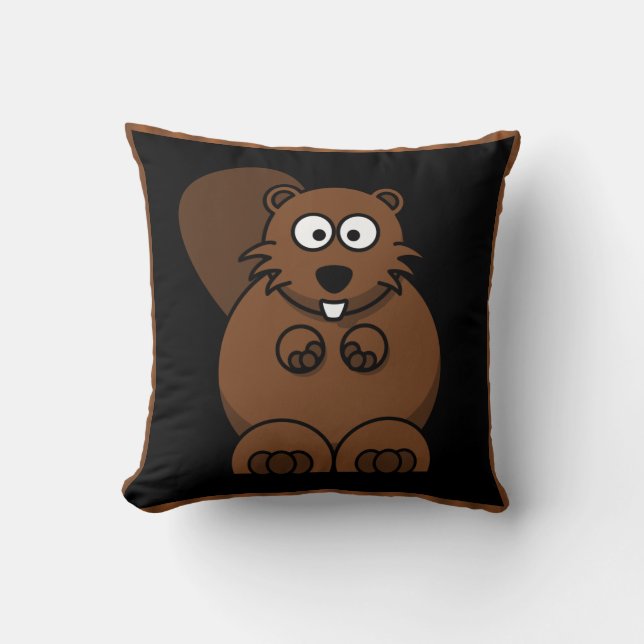 Beaver throw pillow (Front)