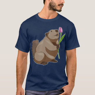Beaver Tulip Flower T-Shirt