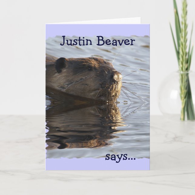 Beaver Valentine's Day  Card (Front)