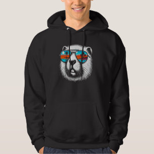 Beaver With Glasses Retro Sunglasses Hoodie