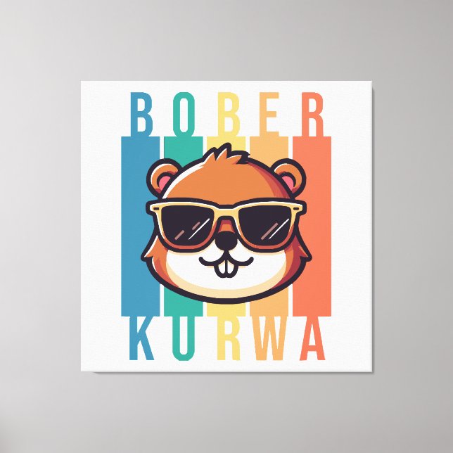  Beaver with Sunglasses Canvas Print (Front)