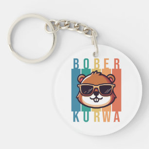 Beaver with Sunglasses Key Ring