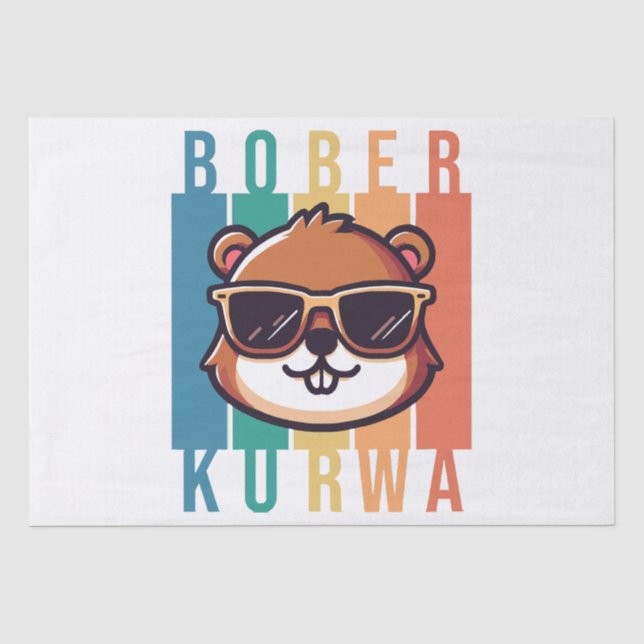  Beaver with Sunglasses Tissue Paper (Front)