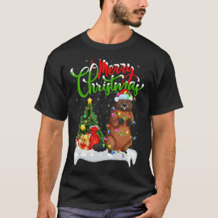 Beaver Xmas Decorations Santa Beaver Christmas T-Shirt