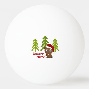 Beaver-y Merry! Christmas Beaver Ping Pong Ball